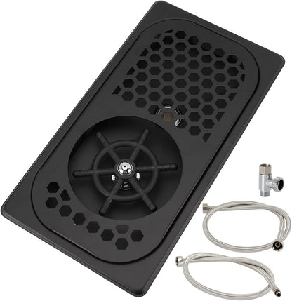 DIBTSA Pitcher Rinser, Stainless Steel Cup Washer Cleaner, Glass Rinser for Household and Commercial (Matte Black, 12.8 x 6.9 x 1.06 inches)