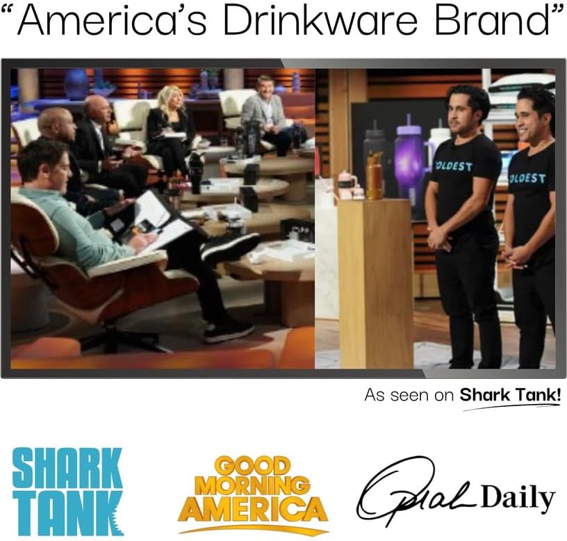 Coldest 40 oz Tumbler with Handle and Straw, 100% Leak Proof Insulated Tumbler with Lid and Straw (3 Lids), Stainless Steel Tumblers for Women & Men, Cup Holder Friendly, 46 oz (Glowie Leopard)