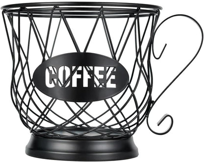 TreeLen Coffee Pod Holder, K Cup Organizer, Large Capacity K Cup Holder for 40 K Cups, K Pod Storage for Coffee Bar - Black