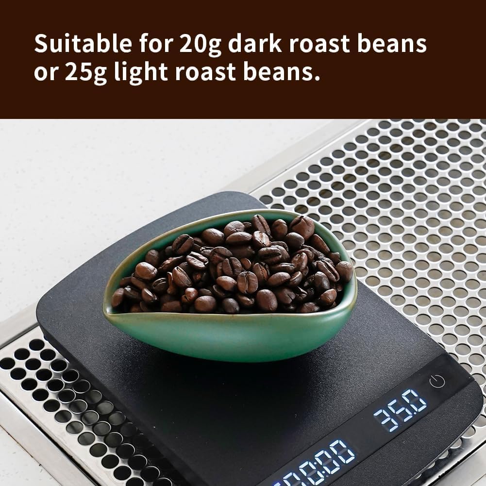 watchget Coffee Beans Dosing Cup Coffee Dosing Tray Ceramic Dose Vessel Loose Leaf Tea Vessel Single Dose Measuring Tray, Dark Green