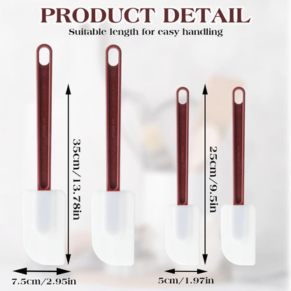 Set of 4 Silicone Spatula Rubber Spatulas Heat Resistant Silicone Spatulas High Temp Commercial Silicone Spatula for Kitchen Cooking Mixing Frying Spreading Baking, Dishwasher Safe
