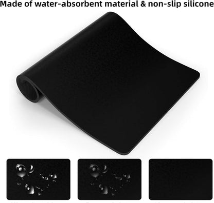 Espresso Coffee Mat for Ninja Luxe Cafe Accessories Breville Espresso Machine Accessories, 12x19 Inch Coffee Bar Mat for Countertop for Ninja Coffee Maker, Black