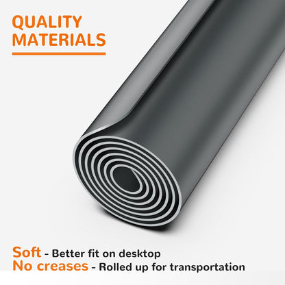 Warome Silicone Mat, 47"x 23" Silicone Mats for Kitchen Counter, Nonslip Heat Resistant Mat, Extra Large Kitchen Counter Mat, Countertop Protector for Craft, No Creases-Gray