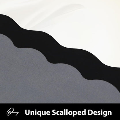 Scalloped Coffee Bar Mat for Countertop, Cute Dish Drying Mats for Kitchen Counter, Diatomite Absorbent Mat for Coffee Station, Kitchen Aesthetic Decor (16"x24", Black)