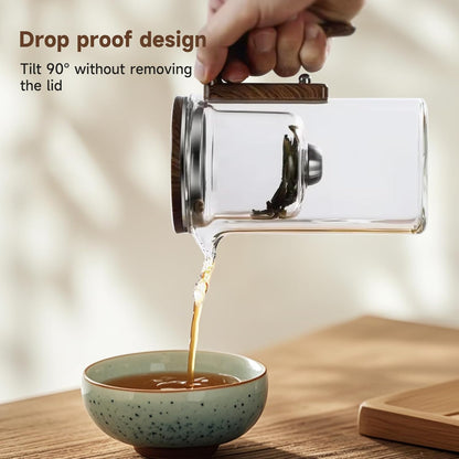 Enchanti Tea Pot, Magic Glass Teapot with Strainer,Magnetic Water Separation with Infuser -800ml/27.1oz