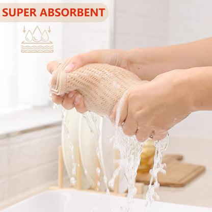 Kitinjoy 100% Cotton Waffle Weave Kitchen Towels, 12-Pack Super Soft and Absorbent Dish Towels for Drying Dishes, Kitchen Hand Towels, 13 in x 28 in, Beige
