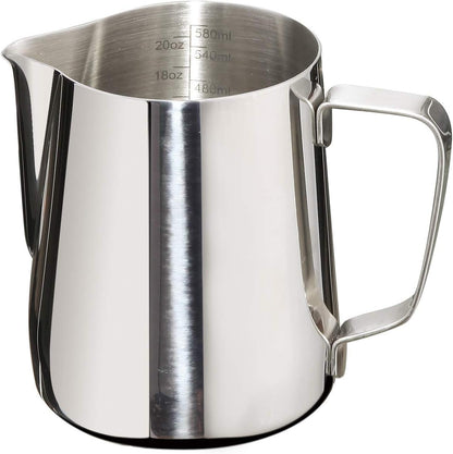 Stainless Steel Milk Frothing Pitcher - 20oz, Perfect for Latte Art, Steam Pitcher with Measurement Scale