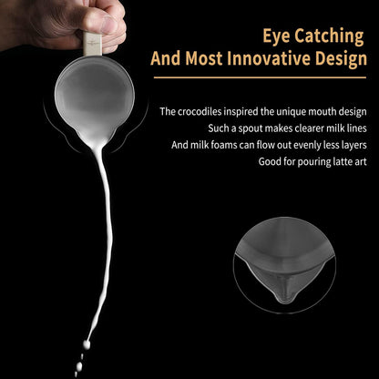 MHW-3BOMBER Milk Frothing Pitcher 16.9oz/500ml Espresso Steaming Pitcher Stainless Steel Frothing Cup Capuccino Latte Art Pitcher, Green P5029-OS