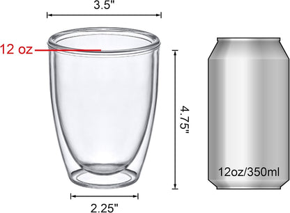 Amazing Abby - Andes - 12-Ounce Insulated Plastic Tumblers (Set of 4), Double-Wall Plastic Drinking Glasses, All-Clear Reusable Plastic Cups, BPA-Free, Shatter-Proof, Dishwasher-Safe