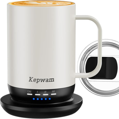 Self Heating Coffee Mug T1-16oz Fast Heating & Ultra Long-Lasting Battery Life, Heated Coffee Mug Up to 149℉ - Touch & App Controlled Coffee Mug, Birthday Gifts for Women and Men