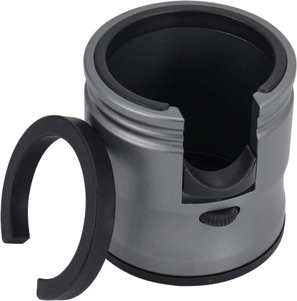 Espresso Tamping Station, Coffee Portafilter Holder, Aluminum Alloy Stand Fit for Most 51mm, 53mm, 54mm and 58mm Portafilter (Round, Grey)