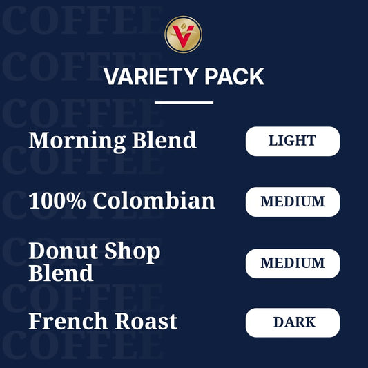 Victor Allen's Coffee Variety Pack (Morning Blend, 100% Colombian, Donut Shop Blend, French Roast), 42 Count, Single Serve Coffee Pods for Keurig K-Cup Brewers
