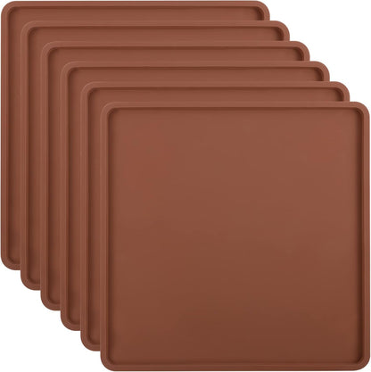 Aulock 6 Pcs Silicone Food Dehydrator Sheets with Edge, Compatible with Cosori/Excalibur/Magic Mill 14" x 14" Trays, Square Non-stick Tray Liner, High Temperature Resistance Reusable Dryer Mats