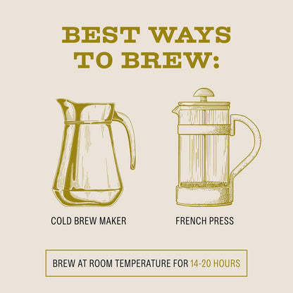 Bizzy Organic Cold Brew Coffee | Light & Bright Blend | Coarse Ground Coffee | Light Roast | Micro Sifted | Specialty Grade | 100% Arabica | 1 LB
