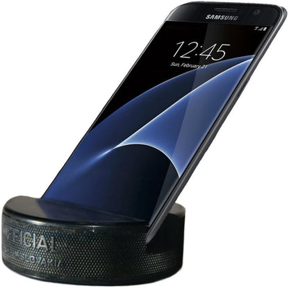 The Original Indestructible Hockey Puck Cell Phone Stand - The Best Universal Smartphone Stand. Compatible for All iPhone/Samsung/Google/LG Smartphones. Made from a Real Hockey Puck (1 Pack)