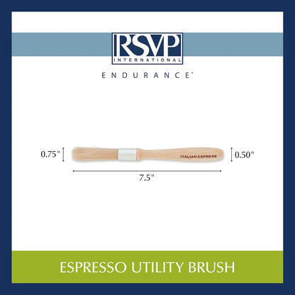 RSVP International Espresso Coffee Kitchen Cleaning Tool, Utility Brush, Stainless Steel