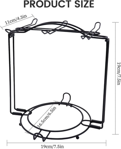 Tea Cups Holder,Black Metal Coffee Cup Tea Cups Rack,Foldable Organizer for Coffee Cup Spoon and Saucers