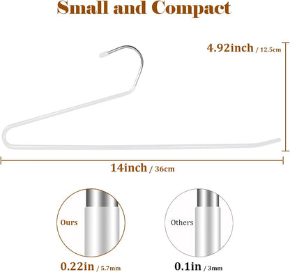 Open Ended Pants Hangers,30-Pack Clothes Hangers Space Saving, Non-Slip Pants Hangers,Black Metal Hangers Design for Jeans,Slacks,Scarf (White)