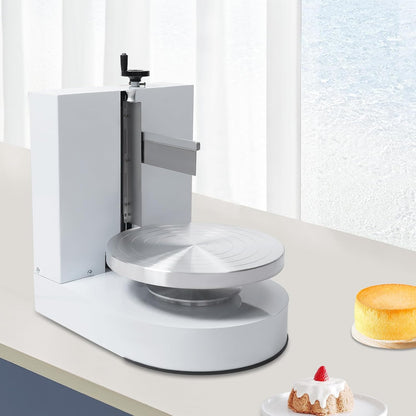 Cake Decorating Machine, 200W Electric Cake Cream Spreading Coating Machine with Adjustable Scraper, Turntable Cake Frosting Smoother, for 4-12in Cake, 60-320RPM (White)