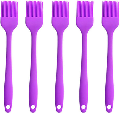 Silicone brush, Oil Brush for BBQ Kitchen Cooking Baking and Grilling(5 PCS,Purple)