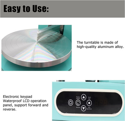 Cake Cream Spreading Coating Smearing Machine Cake Decorating Coating Machine Cake Cream Smoother Adjustable Cake Scraper for 4-12inch Cake 304 Stainless Steel Green