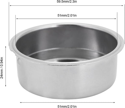Kodily Stainless Steel Coffee Filter, 51mm Double Cup Pressurized Filter Basket, Espresso Filter Basket Coffee Machine Replacement Accessories for Portafilter Coffee Machine