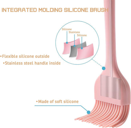 Silicone Basting Pastry Brush, Heat Resistant Silicone Brush Set for Cooking, One-Piece Design Oil Brush, Prefect of Baking, BBQ, Spreading Oil, Butter, Grilling and Marinade, Dishwasher Safe