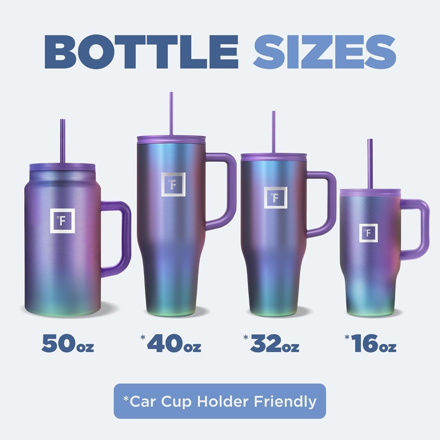 IRON °FLASK Co-Pilot Insulated Mug w/Straw & Flip Cap Lids - Cup Holder Bottle for Hot, Cold Drink - Leak-Proof - Water, Coffee Portable Travel Mug - Sand, 40 Oz