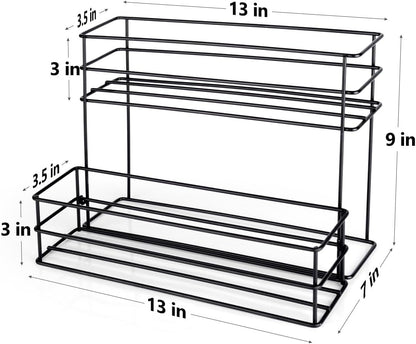 8 Bottle Capacity Coffee Syrup Organizer 2 Tier Coffee Syrup Stand Shelf for Coffee Bar Kitchen Small Wine Rack for Bar Family Storage for Syrup Wine Dressing