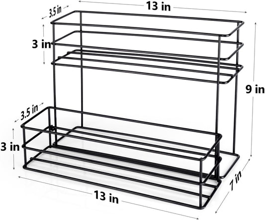 8 Bottle Capacity Coffee Syrup Organizer 2 Tier Coffee Syrup Stand Shelf for Coffee Bar Kitchen Small Wine Rack for Bar Family Storage for Syrup Wine Dressing