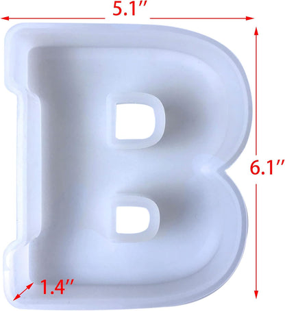 ESEDAGE 6 inch 26 Pack English Alphabet Silicone Letter Mold - Capital & Large Letter Resin Casting Mold