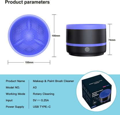 YAGHVEO® Electric Paint Brush Cleaner Rinse Cup, Paint Brush Cleaner, Brush Rinser for Painting, Artist Brush Cleaning Washer Rinser for Acrylic, Watercolor, Oil, Gouache Painting