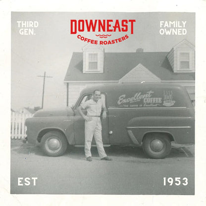 Downeast Coffee Roasters Whole Bean Coffee - Dark Roast, 100% Arabica Coffee - Bold, Syrupy, Bittersweet Toffee Notes - Kenya, Central and South American Highlands, (2 lb Bag)