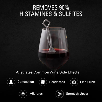 PureWine Wine Wands Purifier, 30 Wine Filters Remover Histamines Sulfite - May Reduce and Alleviate Wine Allergies & Sensitivities - Restores Taste, Perfect Wine Pour, Gifting, Holiday (30 Pack)