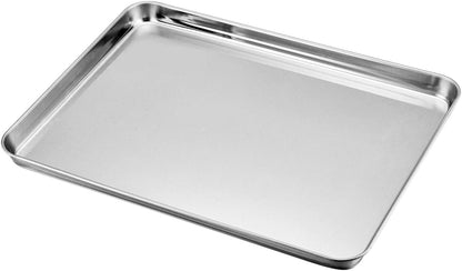 TeamFar Baking Sheet with Rack Set, Stainless Steel Baking Pan Tray Cookie Sheet with Cooling Rack, Non Toxic & Healthy, Easy Clean & Dishwasher Safe