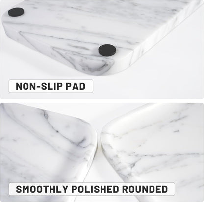 Vanity Trays, Marble Bathroom Tray for Countertop, Decorative Tray for Dresser Organizer, One Piece Serving Tray for Kitchen, Storage Tray for Kitchen Sink, Perfume, Jewelry Holder(Arabescato)