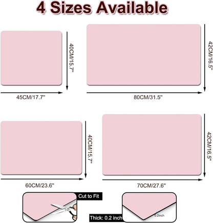 Dish Drying Mat for Kitchen, 15.7'' x 23.6'' Coffee Bar Mat for Countertops, Coffee Station Pad Mats with Non-slip Rubber Backed, Absorbent Dish Dying Mat for Kitchen Counter, Pink