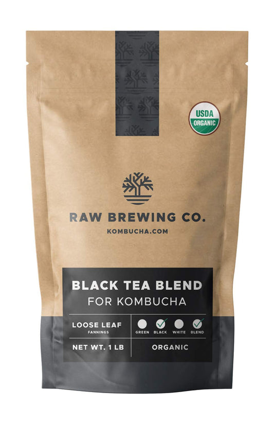 Kombucha.com Certified Organic Loose Leaf Tea - Kombucha Brewing Blends (Black Tea Blend, 1 Pound). Makes up to 50 gallons.