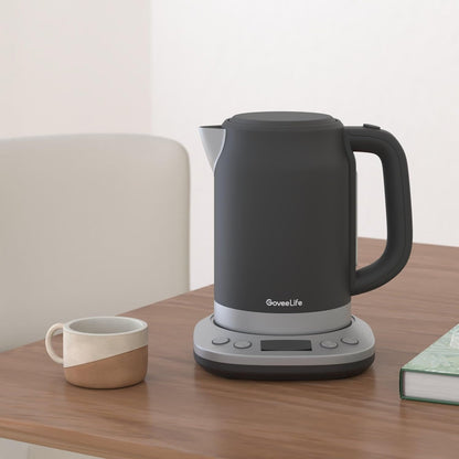 GoveeLife Smart Electric Kettle Temperature Control, WiFi Electric Tea Kettle with Alexa Control, 1500W Rapid Boil, 2H Keep Warm, 1.7L BPA Free Stainless Steel Water Boiler for Tea, Coffee, Oatmeal
