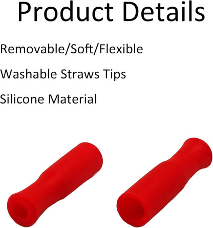 pson 8Pcs Silicone Straw Tips, Food Grade Reusable Anti-Scald/Cold Straw Covers Fit for 8mm Stainless Steel Straws(Red)