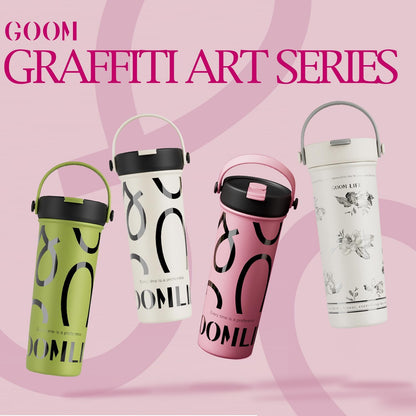 GOOM 20 oz Spill Proof Tumbler with Lid and Straw, Top Handle, Extended Tea Infuser, 6-Layer Insulation 18/10 Stainless Steel, Christmas Gifts for Mom Women Her, Teacher Gifts - Pink