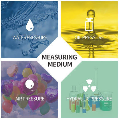 ELECALL 2-1/2” Glycerin Liquid Filled Air Pressure Gauge, 0-30Psi, 1/4”NPT Lower Mount, Stainless Steel Case, Brass Internals, Water Pressure Gauge