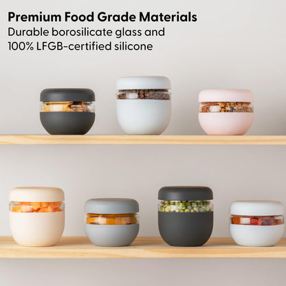 W&P Porter Seal Tight Glass Lunch Bowl Container w/Lid Blush 24 Ounces Leak & Spill Proof, Soup & Stew Food Storage, Meal Prep, Airtight, Microwave and Dishwasher Safe, BPA-Free Glass