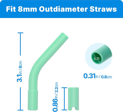 6Pcs Silicone Straw Tips, Reusable Rubber Straw Tips for Metal Straws and Other 0.31Inch (8MM Outdiameter) Straws, Fit for Stanley Cup Tumbler (Mint Green)