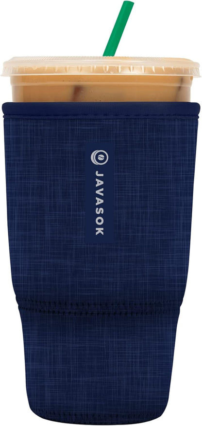Sok It JavaSok Iced Coffee & Cold Soda Insulated Neoprene Cup Sleeve (Blue Jean, Large: 30-32oz)