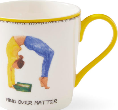Spode Kit Kemp 12oz Doodle Mug | Mind Over Matter- Unique Doodle Pattern | Fine China | Dishwasher Safe | For Coffee and Tea | Ideal Celebration Gift | Home or Office Use
