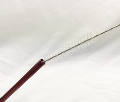 10 Pcs Stainless Steel Straws, Reusable Drinking Straws, Straight Metal Straw Sets with 2 Pcs Cleaning Brushes (8.5 Inch, Red)