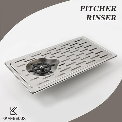 Pitcher Washer, Espresso Washer and Spray, Pitcher Rinser ，Drainage and Drip Tray, 304 Stainless Steel Bar Glass Washer Sink, Suitable for Home Kitchen, Hotel, Coffee Shop, Restaurant (Silver)