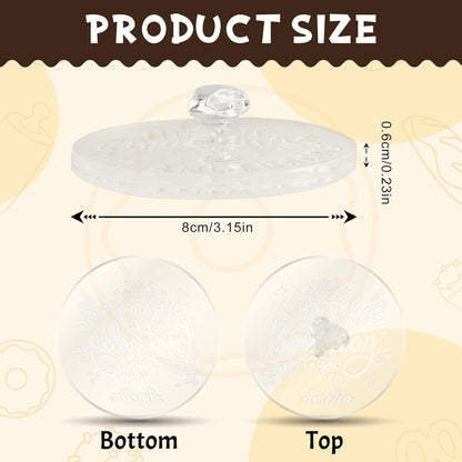 Personalized Birthday Cookie Stamp Custom Acrylic Cookie Embossing Mold with Handle for Baking Decoration