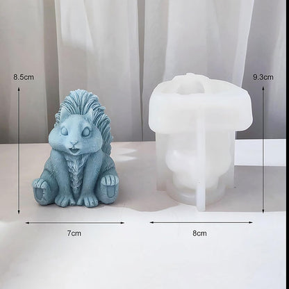Squirrel Candle Mold Resin Casting Molds - Jewelry, Candle Making & Craft Supplies - 3D Silicone Mold
